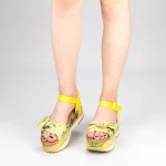 Sandale Dama cu Toc si Platforma GZXY5 Yellow Mei