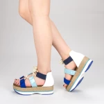 Sandale Dama cu Toc si Platforma GZXY2 Blue Mei