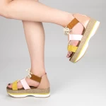 Sandale Dama cu Toc si Platforma GZXY2 Yellow Mei