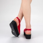 Sandale Dama cu Platforma 266-13 Red Mulanka