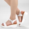 Sandale Dama cu Platforma QZL222 White Mei
