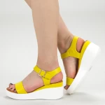 Sandale Dama cu Platforma QZL222 Yellow Mei