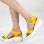 Sandale Dama cu Platforma QZL222 Yellow Mei