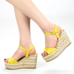 Sandale Dama cu Platforma YBS22 Yellow Mei