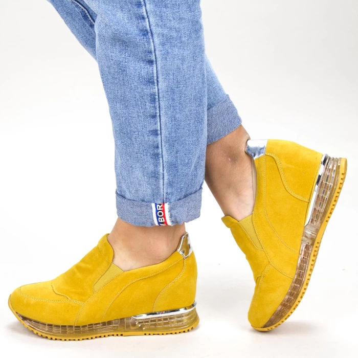 Pantofi Sport Dama cu Platforma SZ212 Yellow Mei