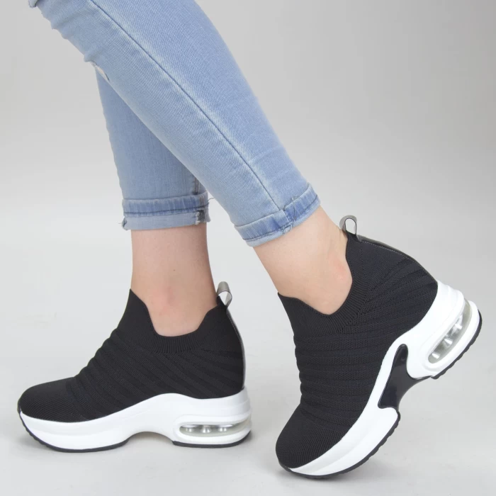 Pantofi Sport Dama cu Platforma SJN278 Black-white Mei