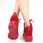 Pantofi Sport Dama cu Platforma YKQ109 Red Mei