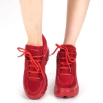 Pantofi Sport Dama cu Platforma YKQ109 Red Mei