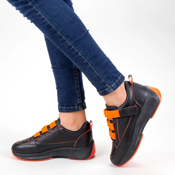 Pantofi Sport Dama XC7 02 BLACK-ORANGE MEI