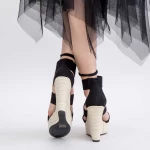 Sandale Dama cu Platforma XKK231 Black Mei