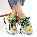 Pantofi Sport Dama cu Platforma YKQ205 Yellow Mei