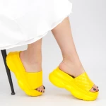 Papuci Dama cu Platforma WLGH15 Yellow Mei