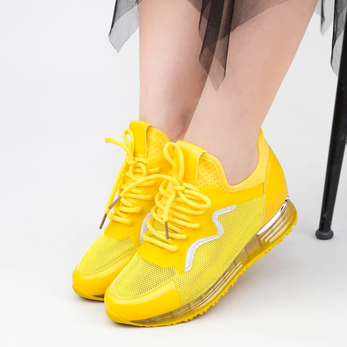 Pantofi Sport Dama cu Platforma SZ258 Yellow Mei