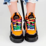 Pantofi Sport Dama cu Platforma SZ238 Black-Orange Mei