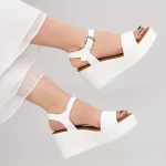 Sandale Dama cu Platforma YL7 White Mei