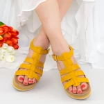 Sandale Dama cu Platforma WT007 Yellow Mei