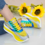 Pantofi Sport Dama cu Platforma SZ255 Yellow Mei