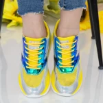 Pantofi Sport Dama cu Platforma SZ255 Yellow Mei