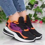 Pantofi Sport Dama cu Platforma GB79 Black-Orange Mei