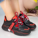 Pantofi Sport Dama YKQ218 Black-Red Mei