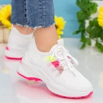 Pantofi Sport Dama cu Platforma X682 White-Rose Se7en