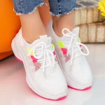 Pantofi Sport Dama cu Platforma X682 White-Rose Se7en