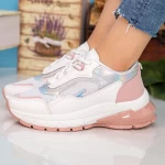 Pantofi Sport Dama cu Platforma 23-52 White-Pink Se7en