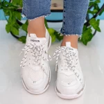 Pantofi Sport Dama cu Platforma G-7 White Mei