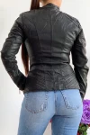 Jacheta Dama din imitatie de piele A15 Negru Mei