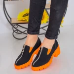 Pantofi Casual Dama MX156 Black-Orange Mei