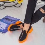 Pantofi Casual Dama MX156 Black-Orange Mei