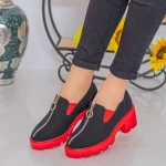 Pantofi Casual Dama MX156 Black-Red Mei