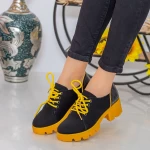 Pantofi Casual Dama ZP1972 Black-Yellow Mei
