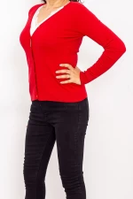 Bluza Dama cu nasturi QF1851-6 Rosu Fashion