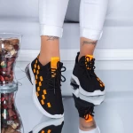 Pantofi Sport Dama LGFL1 Black-Orange » MeiMall.Ro