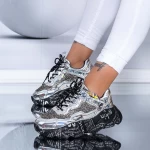 Pantofi Sport Dama cu Platforma NX99 Silver (N8) Mei