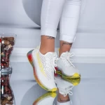 Pantofi Sport Dama YKQ198 White-Yellow (K28) Mei